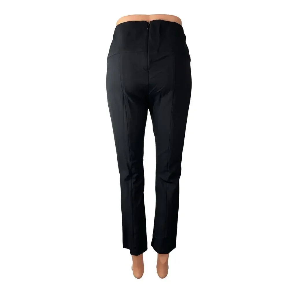Veronica Beard Women's Black High Rise Slim Straight Trousers Dress Pants Size 8